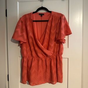 Size 14/16 Coral Faux Wrap Short Sleeve
Shirt
